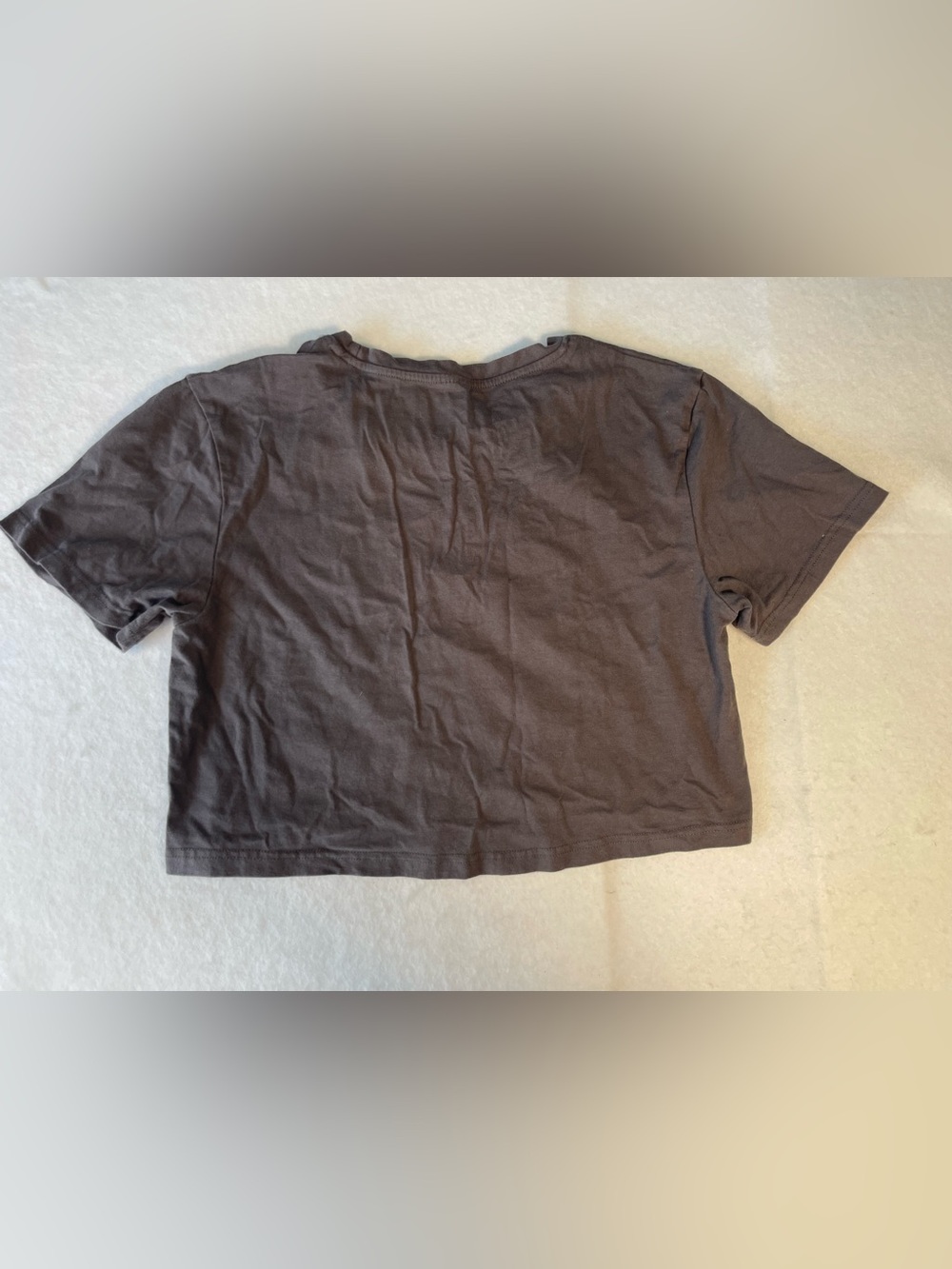 Taylor Swift “Who’s Afraid of Little Old Me?” Graphic Crop Tee Size Large Gray - Picture 7 of 7